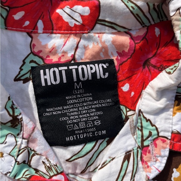 Men's Hot Topic Shirt Multicolor Corgi Hawaiian M TIKI Surf Art Deco Tropical - Picture 4 of 12